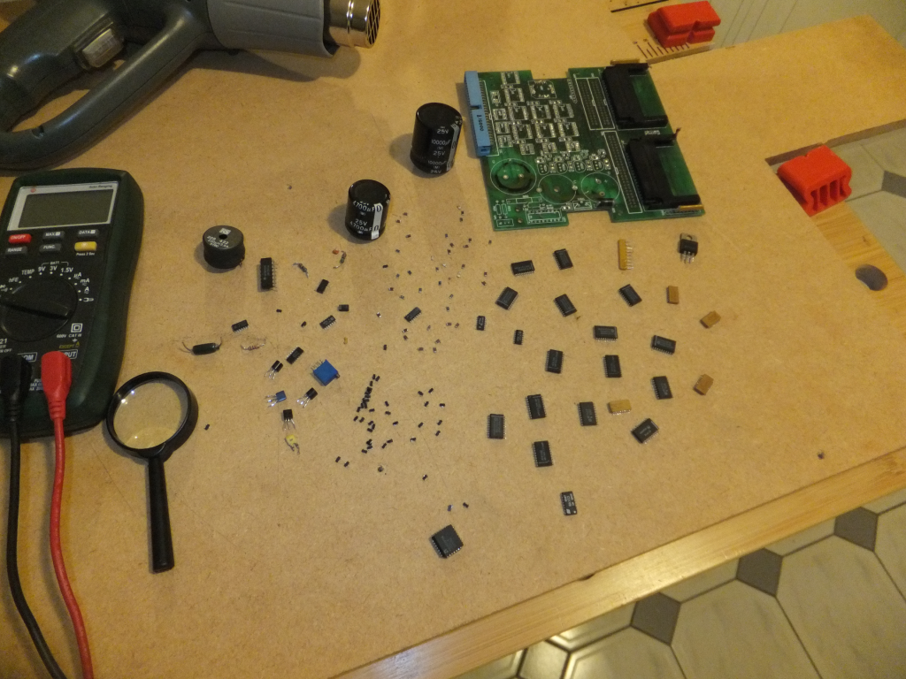 Components removed from PCB